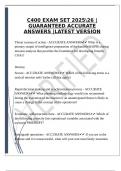 C400 EXAM SET 202526 &vert;GUARANTEED ACCURATE ANSWERS &vert;LATEST VERSION