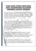 C400 EXAM STUDY QUESTIONS 2025 &vert;GUARANTEED ACCURATE ANSWERS &vert;LATEST VERSION