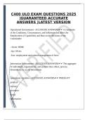  C400 ULO EXAM QUESTIONS 2025 &vert;GUARANTEED ACCURATE ANSWERS &vert;LATEST VERSION