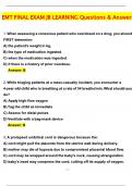 JB LEARNING EMT FINAL EXAM Latest 2025 Actual Questions and Verified Answers &lpar;2025 &sol; 2026&rpar; A&plus; Grade 100&percnt; Guarantee Verified by Experts&period;