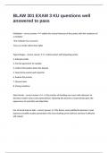 BLAW 301 EXAM 3 KU questions well answered to pass