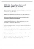 ECO 301 - Exam 2 questions well answered graded A&plus; updated