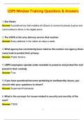 USPS Window Training Latest 2025 Actual Questions and Verified Answers &lpar;2025 &sol; 2026&rpar; A&plus; Grade 100&percnt; Guarantee Verified by Experts
