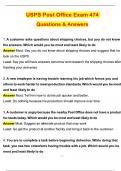 USPS Post office exam 474 Latest 2025 Actual Questions and Verified Answers &lpar;2025 &sol; 2026&rpar; A&plus; Grade 100&percnt; Guarantee Verified by Experts