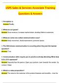 USPS Sales & Services Associate Training Latest 2025 Actual Questions and Verified Answers &lpar;2025 &sol; 2026&rpar; A&plus; Grade 100&percnt; Guarantee Verified by Experts