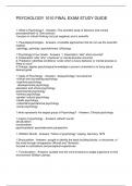 PSYCHOLOGY 1010 FINAL EXAM STUDY GUIDE
