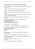 PSYCHOLOGY 1010 EXAM 3 STUDY GUIDE