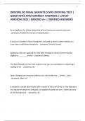 DRIVERS ED FINAL GRANITE STATE DRIVING TEST &vert; QUESTIONS AND CORRECT ANSWERS &vert; LATEST VERSION 2025 &vert; GRADED A&plus; &vert; VERIFIED ANSWERS