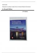 Test Bank for Managerial Accounting Creating Value in a Dynamic Business Environment  13th Edition by Ronald Hilton&comma; All Chapters Included