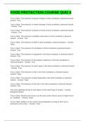 FOOD PROTECTION COURSE QUIZ 4 EXAM WITH CORRECT ANSWERS