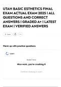 UTAH BASIC ESTHETICS FINAL EXAM ACTUAL EXAM 2025 &vert; ALL QUESTIONS AND CORRECT ANSWERS &vert; GRADED A&plus; &vert; LATEST EXAM &vert; VERIFIED ANSWERS