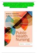 Test Bank Complete&lowbar; Public Health Nursing&colon; Population-Centered Health Care In The Community 11th Edition&comma; &lpar;2024&rpar; By Marcia Stanhope & Jeanette Lancaster&vert; All Chapter 1-20&vert; Latest Version With Well Detailed And Verified Answers&vert; Grade A&plus;