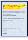COMMERCIAL CASUALTY II &ndash; CISR Practice Exam Questions and Answers Latest Versions 2025 Graded A&plus;