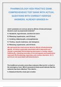 PHARMACOLOGY HESI PRACTICE EXAM&period; COMPREHENSIVE TEST BANK WITH ACTUAL QUESTIONS WITH CORRECT VERIFIED ANSWERS&period; ALREADY GRADED A&plus;