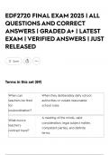EDF2720 FINAL EXAM 2025 &vert; ALL QUESTIONS AND CORRECT ANSWERS &vert; GRADED A&plus; &vert; LATEST EXAM &vert; VERIFIED ANSWERS &vert; JUST RELEASED