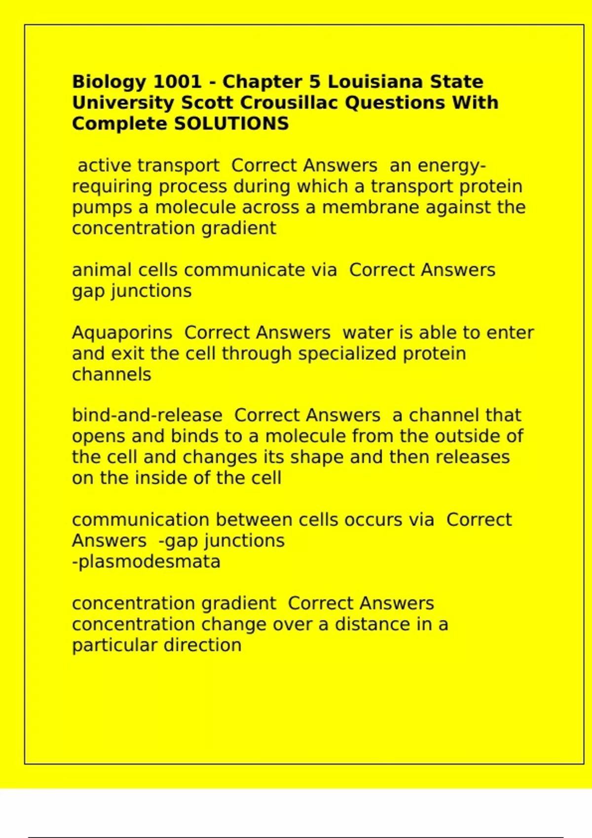 Biology 1001 - Chapter 5 Louisiana State University Scott Crousillac ...