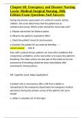 Chapter 68 Emergency and Disaster Nursing Lewis Medical-Surgical Nursing&comma; 10th Edition Exam Questions And Answers&period;docx