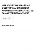 NUR 2063 EXAM 3  2025 &vert; ALL QUESTIONS AND CORRECT ANSWERS &lpar;GRADED A&plus;&rpar; &vert; LATEST EXAM &vert; VERIFIED ANSWERS