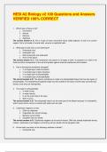 HESI A2 Biology v2 100 Questions and Answers  VERIFIED 100&percnt; CORRECT