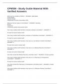 CPMSM - Study Guide Material With Verified Answers