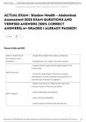 ACTUAL EXAM &colon; Shadow Health - Abdominal Assessment 2025 EXAM QUESTIONS AND VERIFIED ANSWERS &lpar;100&percnt; CORRECT ANSWERS&rpar; A&plus; GRADED &vert; ALREADY PASSED&excl;&excl;