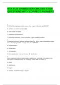 MTA BUS MAINTAINER CHASSIS EXAM QUESTIONS WITH CORRECT ANSWERS