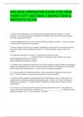 MTA BUS OPERATOR EXAM FOR NEW YORK CITY SECTION 1 INSPECTION & REPORTS EXAM QUESTIONS AND ANSWERS