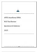 Anesthesia SRNA NCE - Test Review 2025 - Apex &lpar;Qns & Solns&rpar;