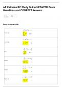 AP Calculus BC Study Guide UPDATED Exam  Questions and CORRECT Answers
