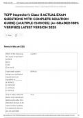 TCFP Inspector's Class II ACTUAL EXAM QUESTIONS WITH COMPLETE SOLUTION GUIDE&rpar; &lpar;MULTIPLE CHOICES&rpar; &lpar;A&plus; GRADED 100&percnt; VERIFIED&rpar; LATEST VERSION 2025