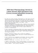 2024 Hesi Pharmacology Version A Latest Version 2024 Questions And Correct Answers&lpar;Detailed Answers&rpar;&vert;Agrade