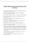 AMCA Phlebotomy Exam Questions And Answers