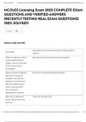 MCOLES Licensing Exam 2025 COMPLETE EXAM QUESTIONS AND VERIFIED ANSWERS &vert;RECENTLY TESTING REAL EXAM QUESTIONS&vert; 100&percnt; SOLVED&excl;&excl;