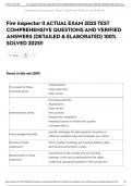 Fire inspector II ACTUAL EXAM 2025 TEST COMPREHENSIVE QUESTIONS AND VERIFIED ANSWERS &lpar;DETAILED & ELABORATED&rpar; 100&percnt; SOLVED 2025&excl;&excl;