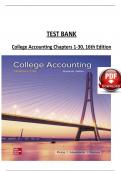 Test Bank for College Accounting Chapters 1-30 16th Edition David Haddock&comma; John Price&comma; Michael Farina