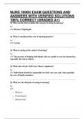 NURS 1000H EXAM QUESTIONS AND ANSWERS WITH VERIFIED SOLUTIONS 100&percnt; CORRECT &lpar;GRADED A&plus;&rpar;