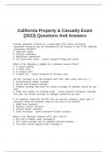 California Property & Casualty Exam (2023) Questions And Answers