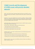 Child Growth and Development &lpar;CGDR&rpar; exam with precise well detailed answers