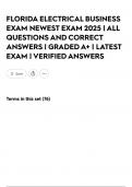 FLORIDA ELECTRICAL BUSINESS EXAM NEWEST EXAM 2025 &vert; ALL QUESTIONS AND CORRECT ANSWERS &vert; GRADED A&plus; &vert; LATEST EXAM &vert; VERIFIED ANSWERS