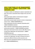 D351 FUNCTIONS OF HR MANAGEMENT EXAM WITH CORRECT QUESTIONS  AND ANSWERS 2025