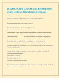 &lpar;CGDR&rpar; Child Growth and Development exam with verified detailed answers 