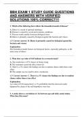 BBH EXAM 1 STUDY GUIDE QUESTIONS AND ANSWERS WITH VERIFIED SOLUTIONS 100&percnt; CORRECT&excl;&excl;&excl;