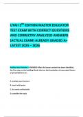  UTAH 3RD EDITION MASTER EDUCATOR TEST EXAM WITH CORRECT QUESTIONS AND CORRECTRY ANALYZED ANSWERS &lpar;ACTUAL EXAM&rpar; ALREADY GRADED A&plus; LATEST 2025 &ndash; 2026