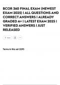 BCOR 360 FINAL EXAM &lpar;NEWEST EXAM 2025&rpar; &vert; ALL QUESTIONS AND CORRECT ANSWERS &vert; ALREADY GRADED A&plus; &vert; LATEST EXAM 2025 &vert; VERIFIED ANSWERS &vert; JUST RELEASED
