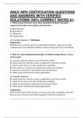 ANCC NPD CERTIFICATION QUESTIONS AND ANSWERS WITH VERIFIED SOLUTIONS 100&percnt; CORRECT RATED A&plus;