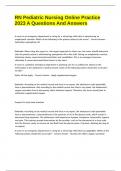 RN Pediatric Nursing Online Practice 2023 A Questions And Answers&period;