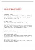 CLAIMS ADJUSTER TEST