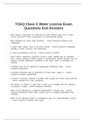 TCEQ Class C Water License Exam Questions And Answers