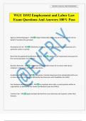 WGU D352 Employment and Labor Law Exam Questions And Answers 100&percnt; Pass
