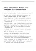 Class D Basic Water Practice Test questions with correct answers